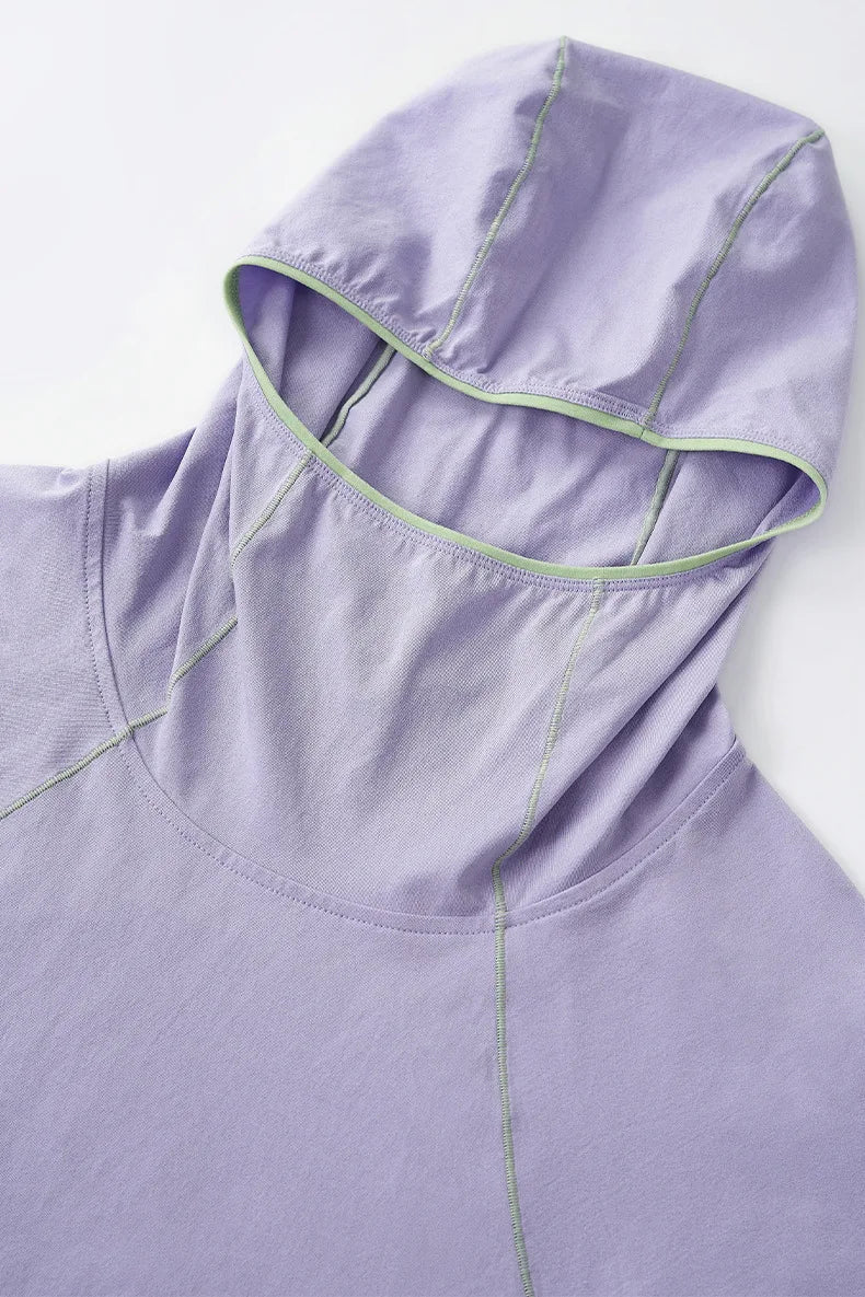 Unisex  Breathable T-Shirt, Moisture Wicking Quick-Dry Hooded, Outdoor Sports Tech Wear Hooded Long-sleeve Tracksuit