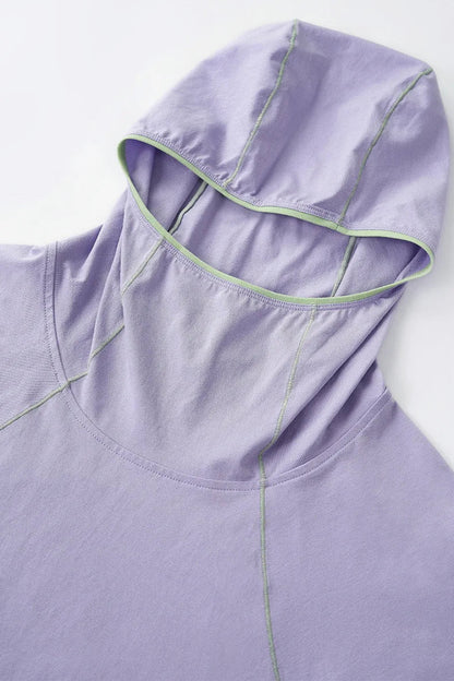 Unisex  Breathable T-Shirt, Moisture Wicking Quick-Dry Hooded, Outdoor Sports Tech Wear Hooded Long-sleeve Tracksuit