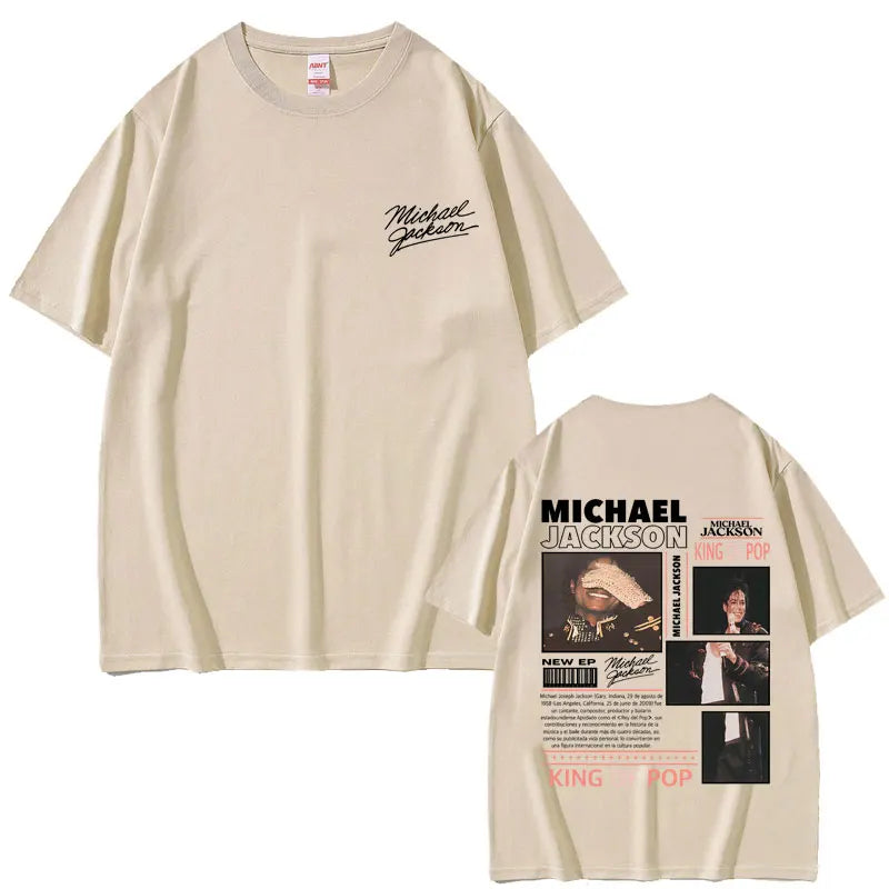 Classic Retro Michael Jackson King of Pop T-shirt Men Women Vintage Gothic Rock T-shirts Men's Hip Hop Punk Oversized T Shirts