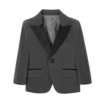 50+ Colors Velvet Suit Blazer for Kids 3-18 Years Children Formal Flannel Suit jacketm Classic Peak Lapel Suit School Uniform