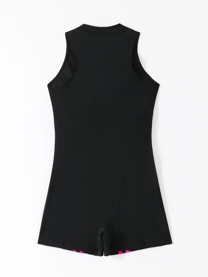 2026 Solid Sleeveless Plus Size Swimwear Women Zipper Push Up Large One Piece Swimsuit Summer Beach Chubby Bathing Suit