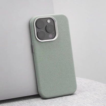 For MagSafe Nylon Canvas Phone Case For iPhone 13 14 15 16 Pro Max Plus Luxury Weave Texture Military Shockproof Magnetic Cover