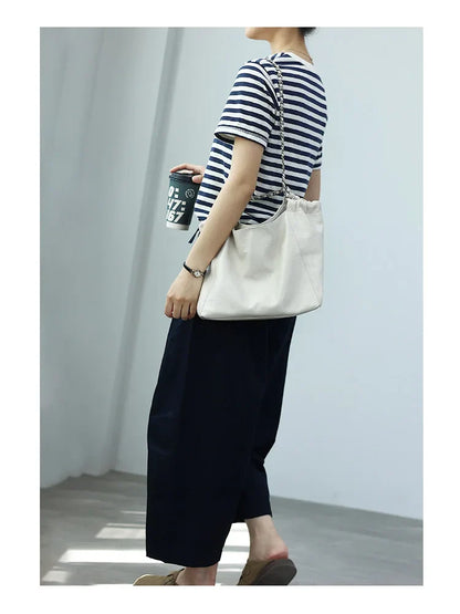 Women Genuine Leather Luxury Chain Single Shoulder Bags Large Capacity Soft Handbag Suitable For Working And Travling
