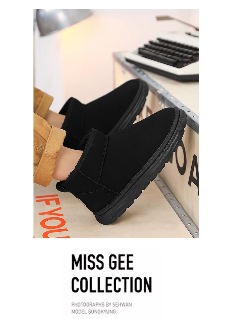 2025 Winter Snow Boots for Men New Fashion Australia Boots 39-47 Classic Top Quality Suede Leather Ankle Boots Warm Mens Shoes