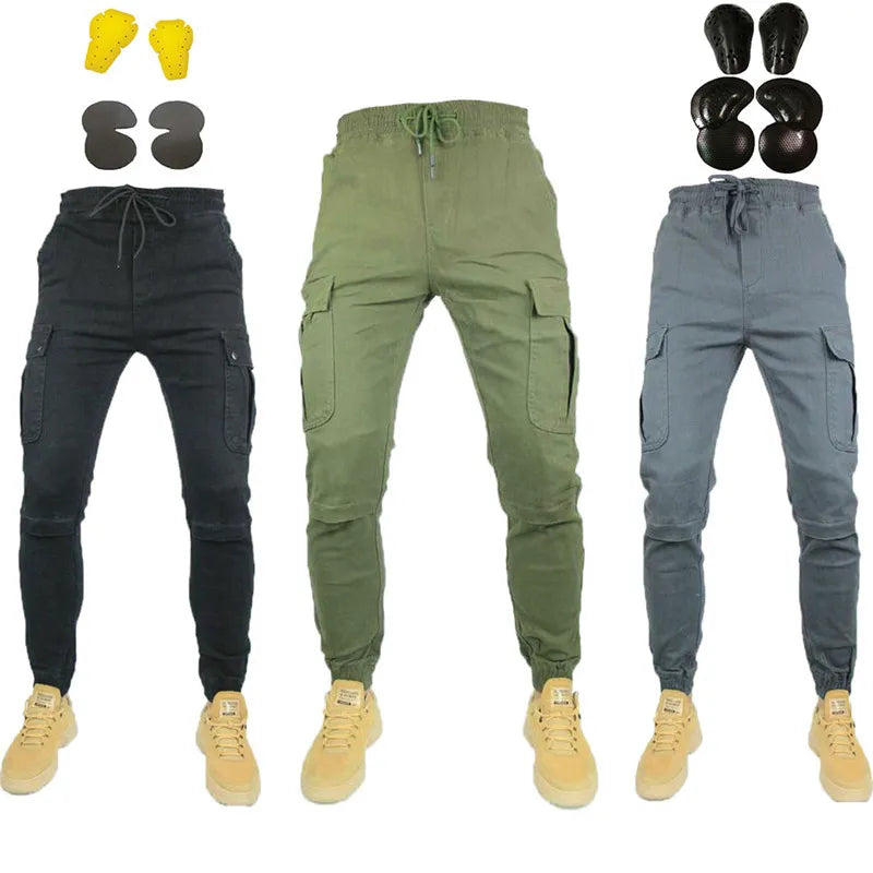 Men & Women Riders Equipment Tooling Casual Hidden Knee Pads Hip Gears STYLE Jeans Hockey Pants Off-road Motorcycle Riding Pants