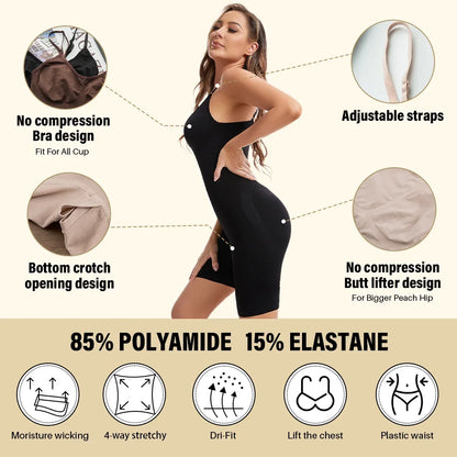 Seamless Bodysuit Compression Open Crotch Shapewear Women Push Up Corset Slimming Butt Lifter Full Body Shaper Slimmer