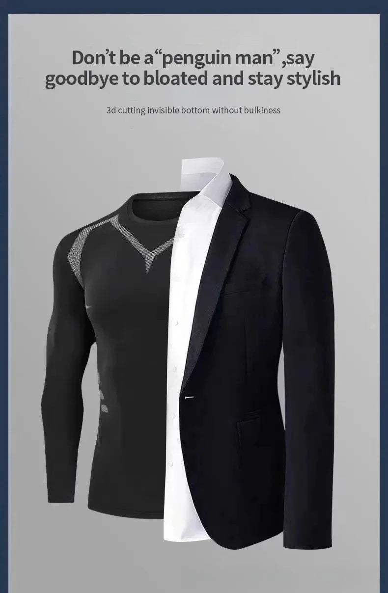 Men's Thermal Plush Base Layer Set Winter Thickened Running Trainning Quick Drying Clothes Fitness Tight Sports Men's Sweats Set