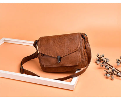 Vintage Soft Leather Femmels' Shoulder Bags Luxury Handbags Women's Packet New Designer Small Crossbody Bag 2024 Sac a Femme