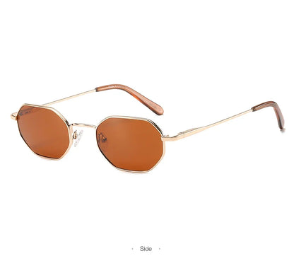 Retro Small Polygon Polarized Sunglasses Women Metal UV400 Sun Glasses Men Anti-Glare UV400 Goggles Driving Eyewear