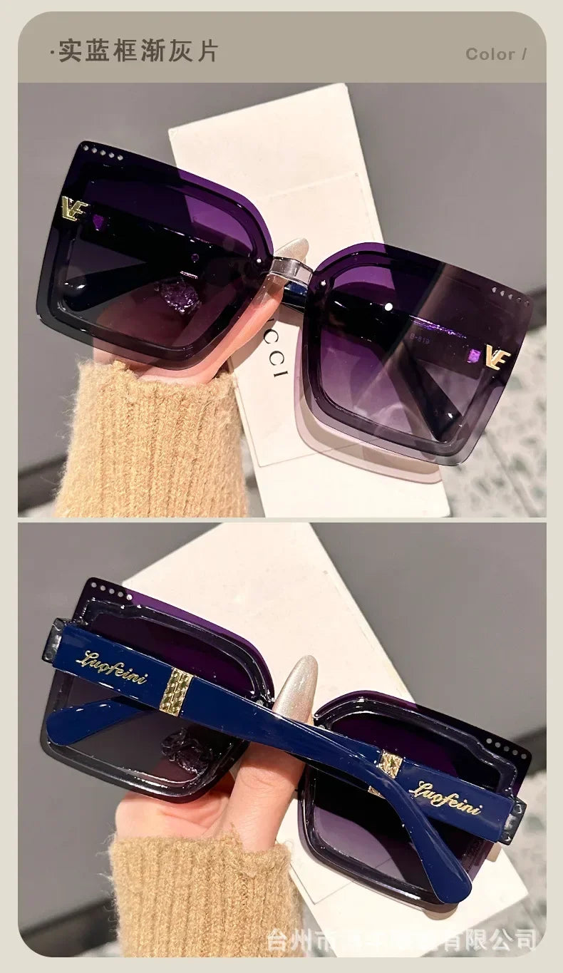 Rimeless Polarized Sunglasses Women Oversized Square Sun Glasses Ladies UV400 Classic Goggle Oculos De Sol Feminino