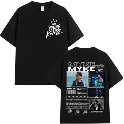 Rapper Myke Towers Graphic T-shirts Men Women Fashion Hip Hop Oversized T Shirt Comfort Cotton Short Sleeve T-shirt Streetwear