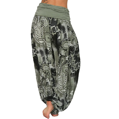 Plus Size 1XL-8XL Woman‘s Fashion  Multi-color Digital Printed Harem Pants Trousers Ladies Long Leg Wide Leg Pants Pants