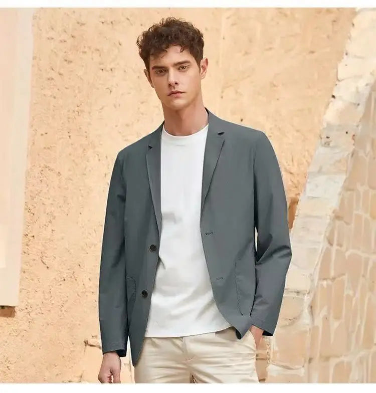 Summer Lightweight Sun Protection Blazer for Men - Stylish, Breathable, Casual, Icy Sensation, Lightweight, Silky Elastic Blazer