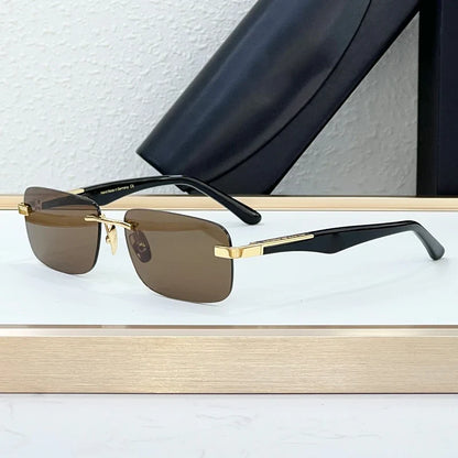 Luxury THE ARTIST I Rimless Sunglasses Alloy Acetate Designer Brand Fashion Design Irregular Square UV400 High Quality Men Women