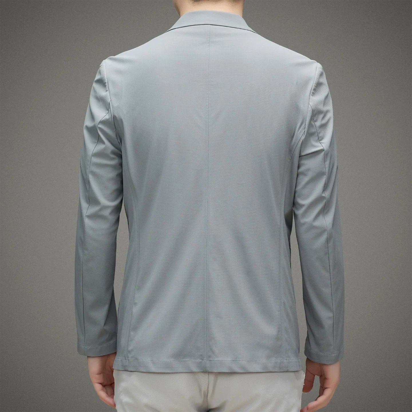Minimalist Men Casual Blazer Ice Silk Nylon Spandex Seamless High Stretch Sun Protection Cooling Summer Breathable Tech Jacket