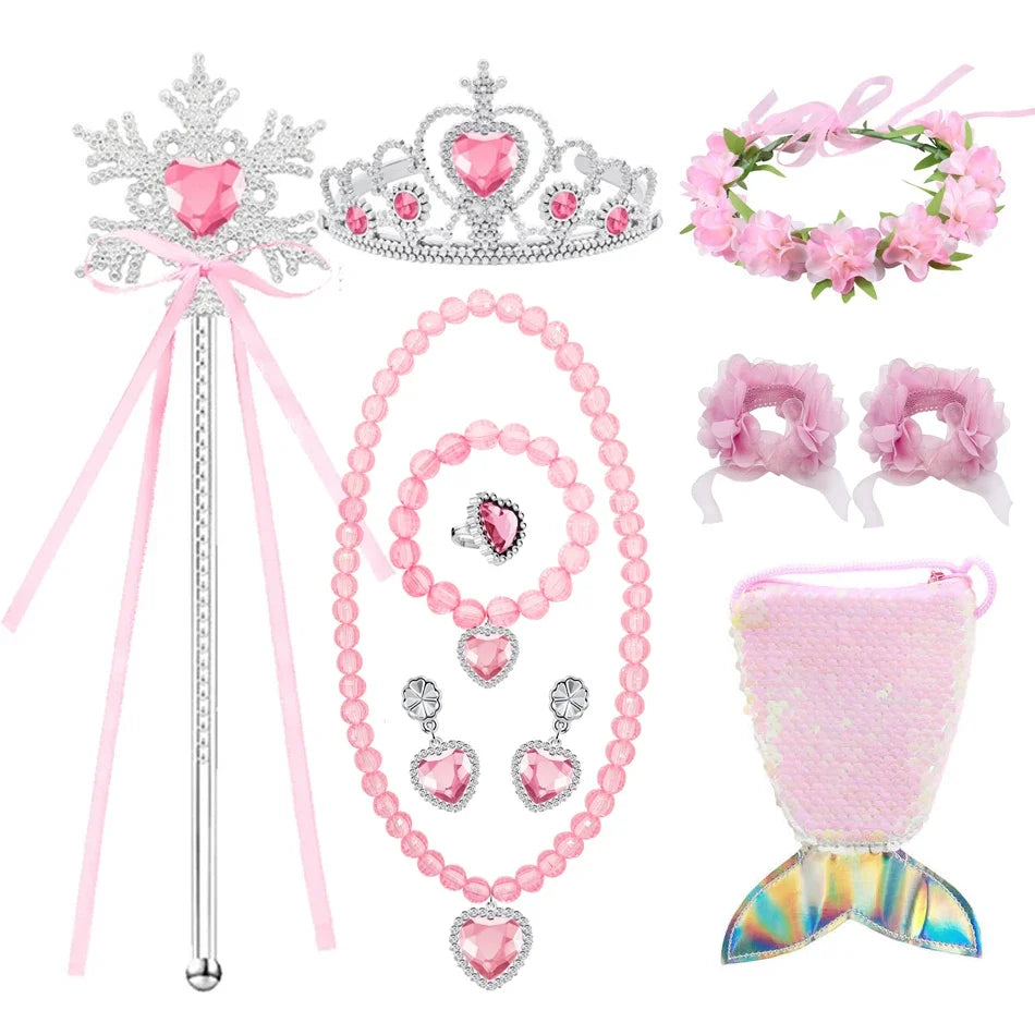 Mermaid Dress for Girl Charm Princess Cosplay Sequin Bling Costume for Kids Girl Fish Beauty Birthday Party Halloween Clothing