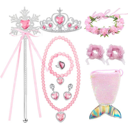 Mermaid Dress for Girl Charm Princess Cosplay Sequin Bling Costume for Kids Girl Fish Beauty Birthday Party Halloween Clothing