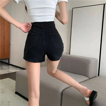 Retro Spicy Girl High Waist Skinny Denim orts Women's Summer Thin Korean Sle Cotton Stretch Tight Fit Trendy Hot Pants