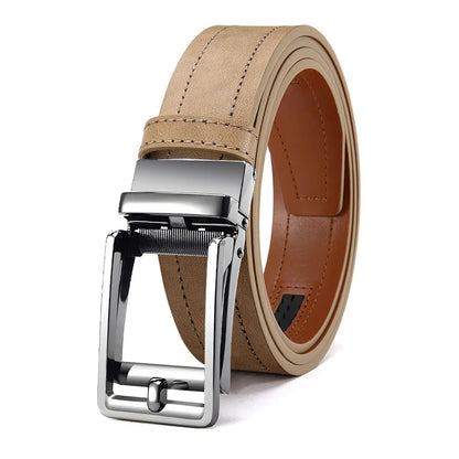 Men's Fashionable Leather Belt Men's High-quality Leather Belt Business Automatic Buckle Ratchet Belt Randomly Adjustable