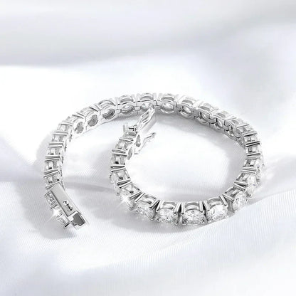 18k Plated 2-4mm Zircon/moissanite Tennis Bracelet for Women Man Full Diamond Original Real 925 Sterling Silver Jewelry