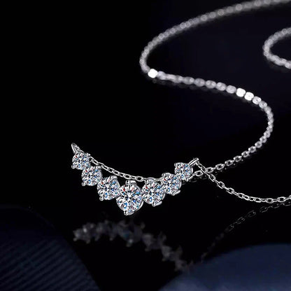 U-Smile Moissanite Necklace D VVS1 for Women D Color Sparkling Lab Diamon Luxury Necklaces 925 Sterling Silver with Certified