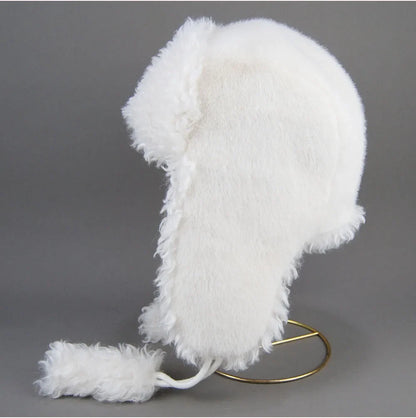 Real Fur Wool Hat Unisex New Winter Warm Bomber Russian Ushanka Hats With Ear Flaps Cow Leather Thick Snow Earflaps Baseball Cap
