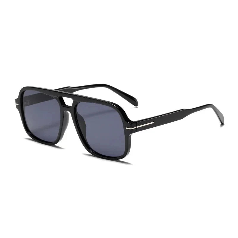 Double Bridge Square Aviator Sunglasses - UV400 Vintage Pilot Style, Retro Classic Sun Glasses for Men Women Unisex