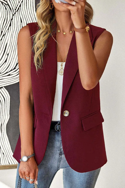 Blazer Women Clothing Coat Vest Solid Single-breasted Casual Elegant Fashion Sleeveless Solid Street Jacket Clothing New