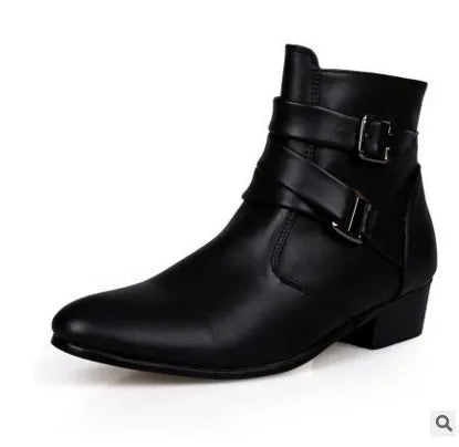 Men Boots Winter Leather Short Boot British Style Shoes Flat Heel Work Boot Motorcycle Short Boots Casual Ankle Shoes sdc3