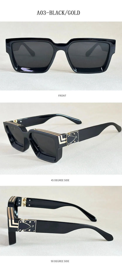 Square Sunglass Men Retro Millionaire Sunglasses Women 2025 Trendy Vintage Vacation Fashion Glasses Gafas De Sol Hombre Lunette