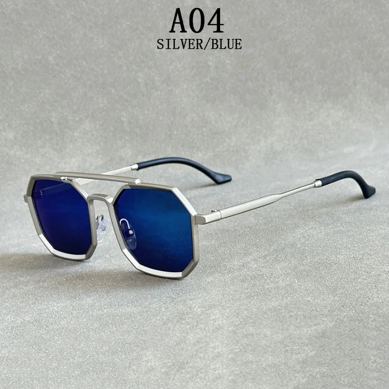 Metal Punk Square Sunglasses For Men Luxe Vintage Steampunk Sunglasses Women Trendy Retro Fashion Glasses Gafas De Sol Hombre