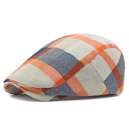 Colorful Plaid Forward-Caps for Men and Women Fashionable Baseball Caps Berets British Newsboy Hats Artist Hats