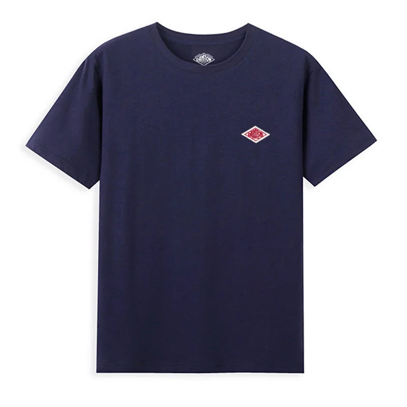 2025 Exported To Japan Orders Classic Embroidery Fashion Solid Simple Loose Short Sleeve Cotton Couple T-shirt Men/Women Top