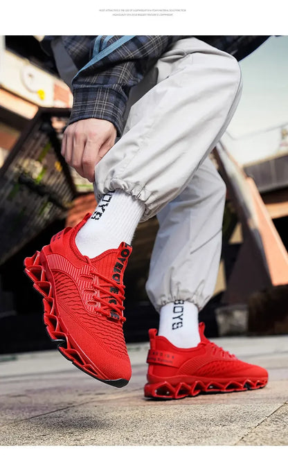 Men's Shoes Autumn Season New Soft Soled Simple Casual Sneakers Shoes Platform Mesh Breathable Lace Up Casual Running Shoes
