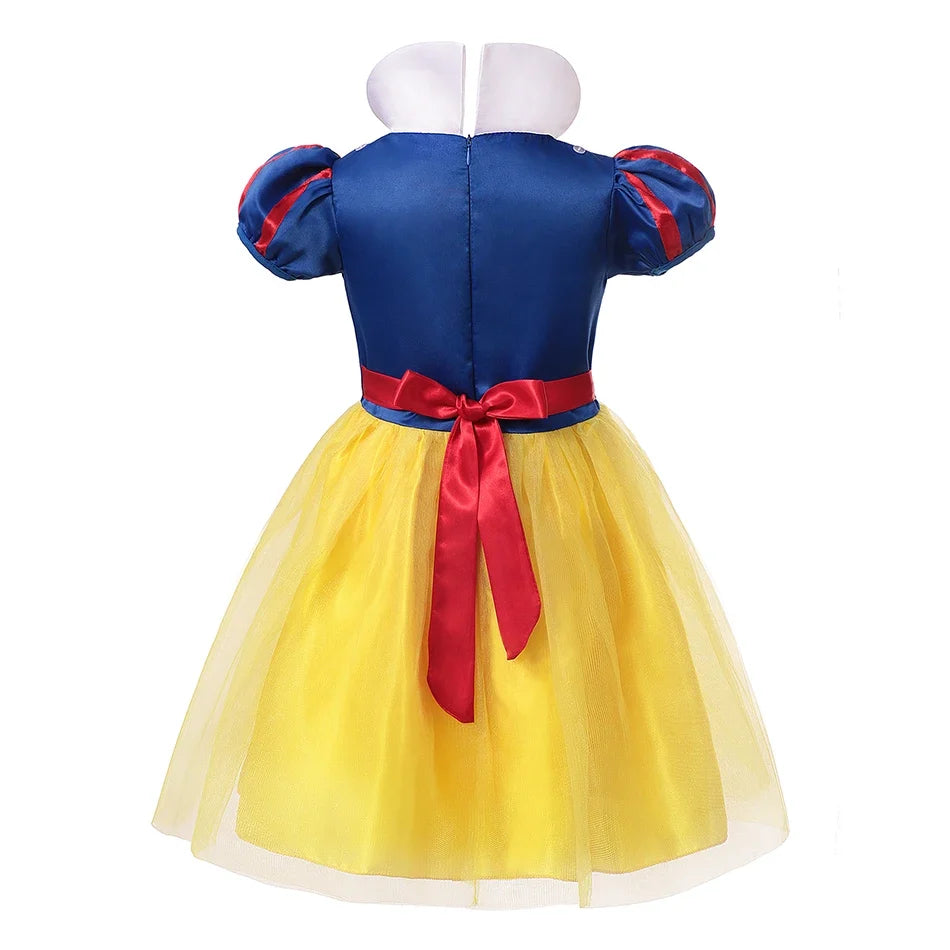 Kids Clothing 2PCS Set Dress+Cloak Snow White Princess Costume Halloween Carnival Cosplay Party Girls Dresses Birthday Party