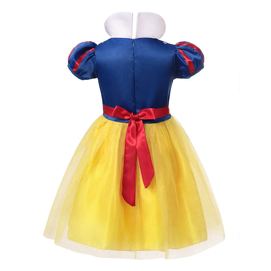 Kids Clothing 2PCS Set Dress+Cloak Snow White Princess Costume Halloween Carnival Cosplay Party Girls Dresses Birthday Party
