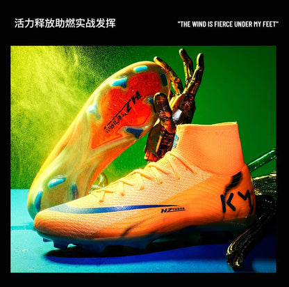New Men Soccer Shoes Breathable Cleats Adult Outdoor Sport Football Boots Training Boys Long Spikes Non Slip Match Comfortable