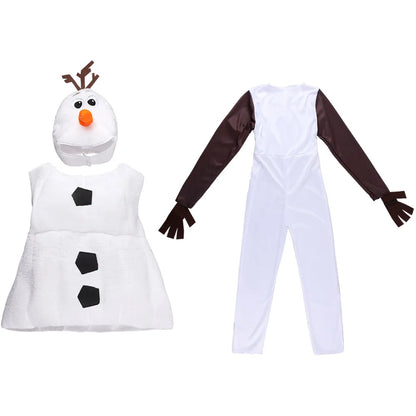 Kids Olaf Halloween Costumes Cosplay for Boys Girls Child Cute Christmas Gift Olaf Toddler Cartoon Movie Snowman Party Dress up