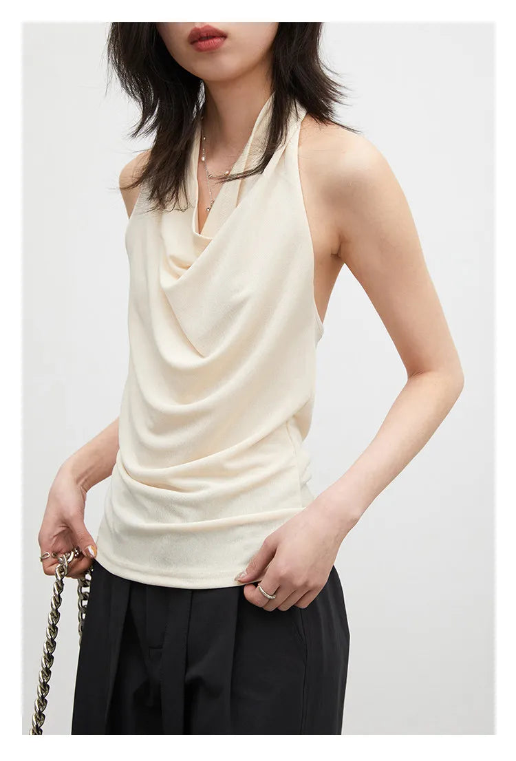Fashion Women Tanks New Swinging Collar Hanging Neck Camis Slim Backless Sexy Suspender Female Vest Spring Summer 2026