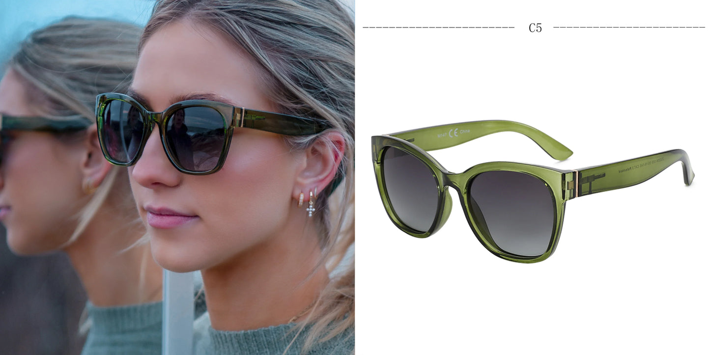 Fashion Original Thick Butterfly Frame Polarized Sunglasses for Women Chunky Uv400 Protection Shade Cat Eye Sun Glasses