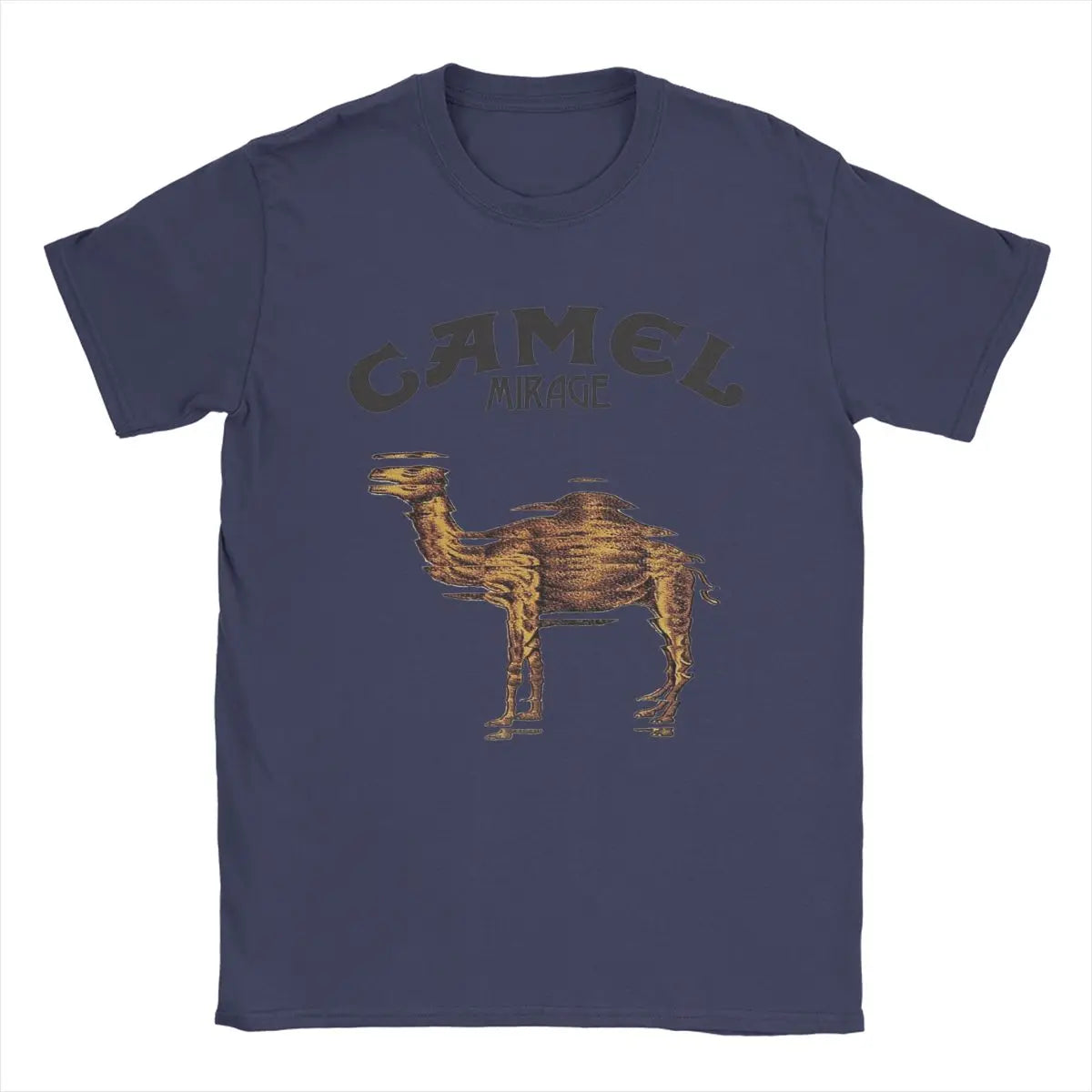 Camel Mirage Band T Shirt Men's Pure Cotton Novelty T-Shirts Crew Neck Tees Short Sleeve Tops 4XL 5XL
