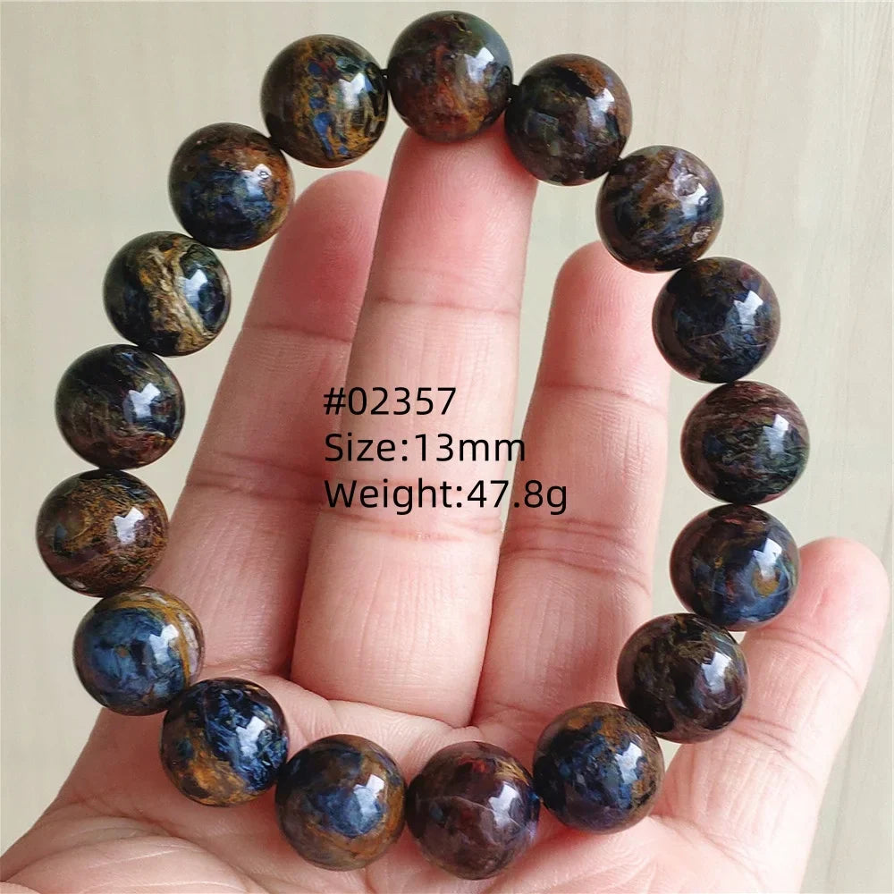 Natural Blue Pietersite Bracelet Women Men Beads Round Beads Chatoyant Cat Eye Fire Pietersite Namibia AAAAAA