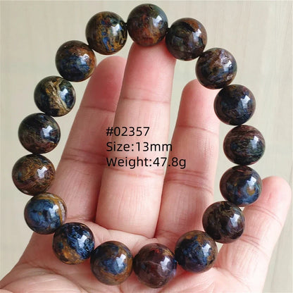 Natural Blue Pietersite Bracelet Women Men Beads Round Beads Chatoyant Cat Eye Fire Pietersite Namibia AAAAAA