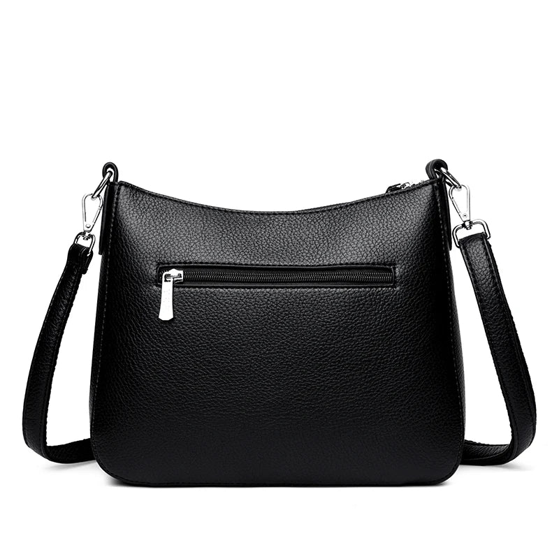New Luxury Designer Handbag Solid Color PU leather Women Shoulder Bag Casual Crossbody Bags for Women New Zipper Messenger Bag
