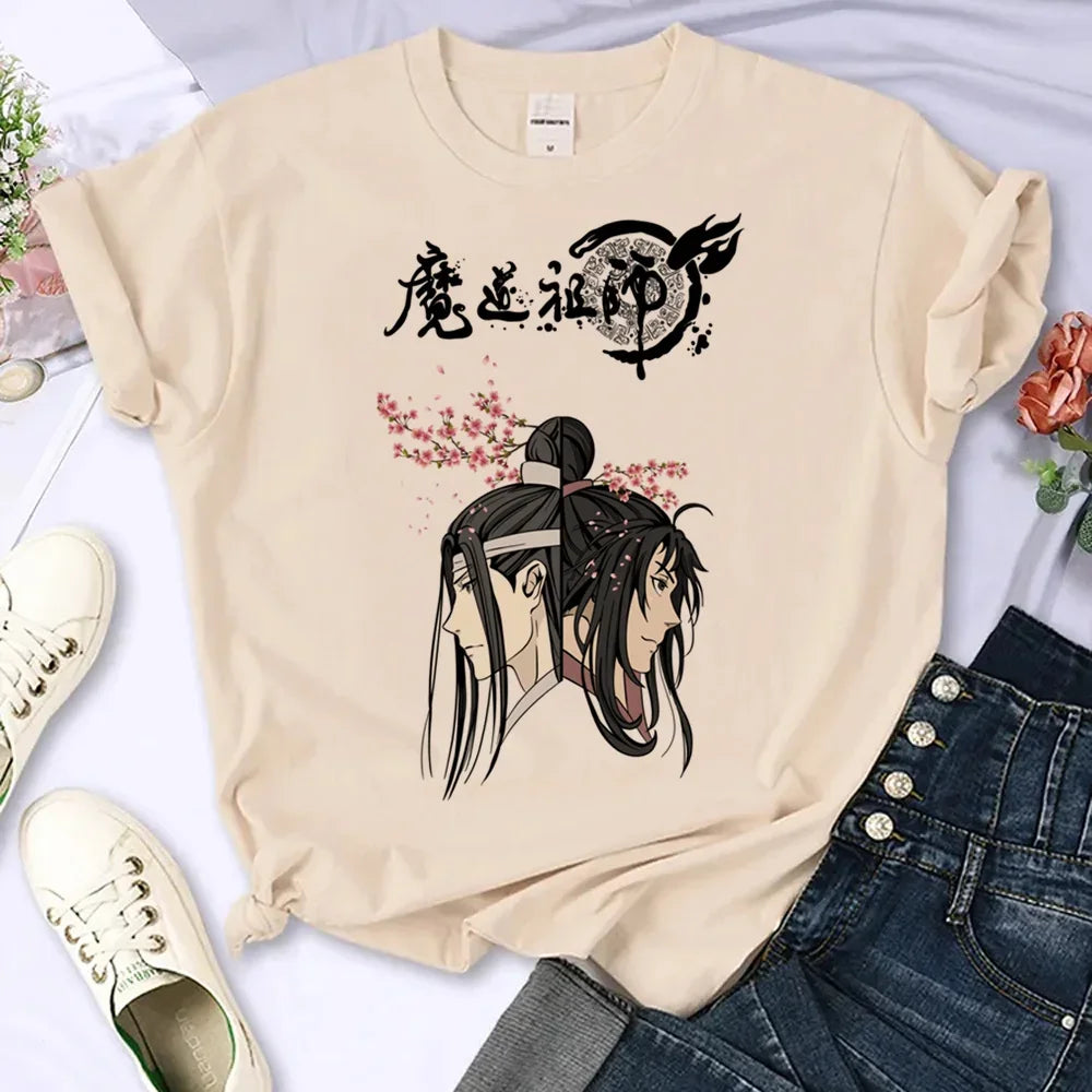 Mo Dao Zu Shi T-shirts Women Japanese Manga Summer Top Female Manga Clothing Personalized Loose Round Neck T Shirt Top