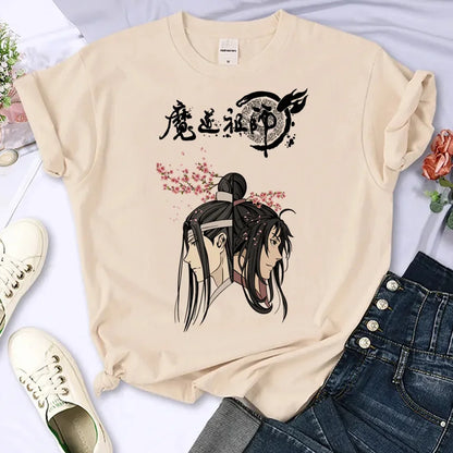 Mo Dao Zu Shi T-shirts Women Japanese Manga Summer Top Female Manga Clothing Personalized Loose Round Neck T Shirt Top