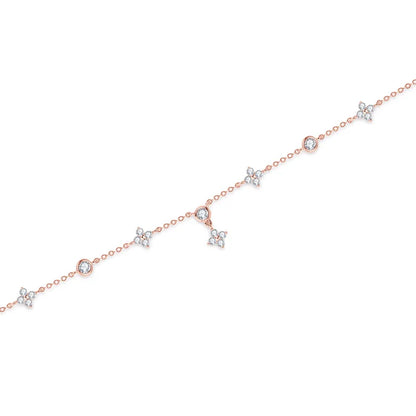 Clover GRA Certified 2cttw D Color Moissanite Bracelet for Women Girl 925 Silver Pass Diamond Test Hand Link Bracelets Gift