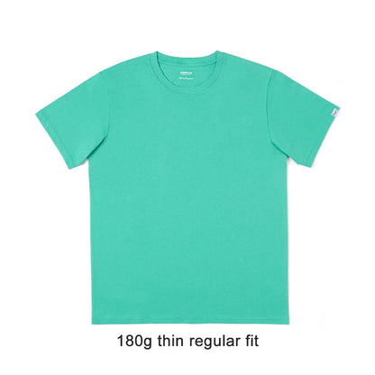 2026 Summer New 180gsm 100% Cotton White Solid T Shirt Men Causal O-neck Basic T-shirt Women High Quality Tops