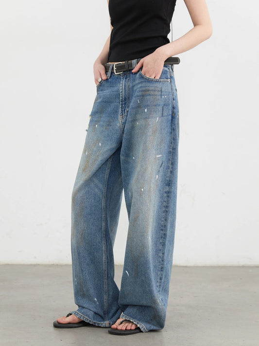 Women Jeans Loose Casual New Retro High Waisted Straight Leg Wide Leg Denim Pants Female Trousers Summer 2025