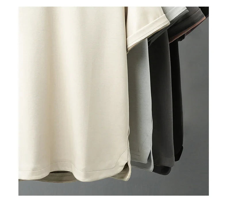 Modal Fabric T Shirts for Men 2025 Summer New Coolness Quick-Drying Shorts-Sleeve Tops Oversized Men's Clothing